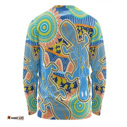 Amazing Aussie Australia Platypus Aboriginal Blue Platypus With Aboriginal Art Dot Painting Patterns Inspired Long Sleeve T-shirt