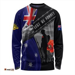 Amazing Aussie Australia Remembrance Day Australian Fallen Heroes Gray Long Sleeve T-shirt