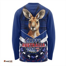 Amazing Aussie Australia Kangaroo Pride Australia Day Blue Long Sleeve T-shirt