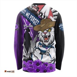 Amazing Aussie Geelong Cats ANZAC Day Honor Purple Valor And Spirit Long Sleeve T-shirt