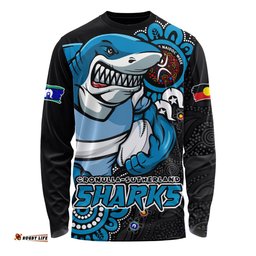 Amazing Aussie Cronulla Sutherland Sharks Power Through Generations NAIDOC Edition Long Sleeve T-shirt