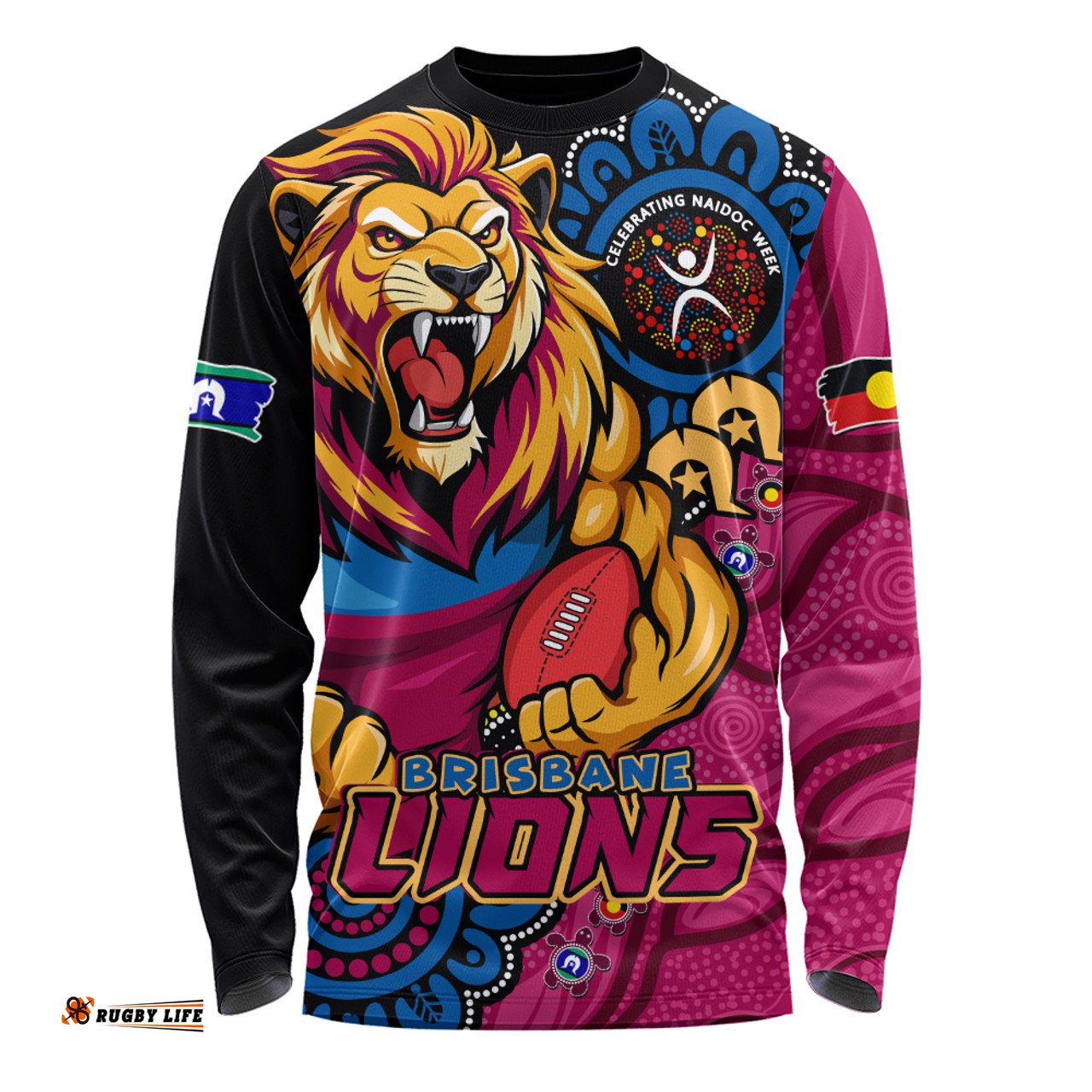 Amazing Aussie Brisbane Lions Power Through Generations NAIDOC Edition Long Sleeve T-shirt