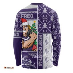 Amazing Aussie Fremantle Merry Christmas Knit Style Festive Spirit Long Sleeve T-shirt
