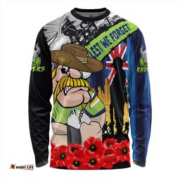 Amazing Aussie Canberra Raiders United In Spirit Anzac Day Tribute Long Sleeve T-shirt