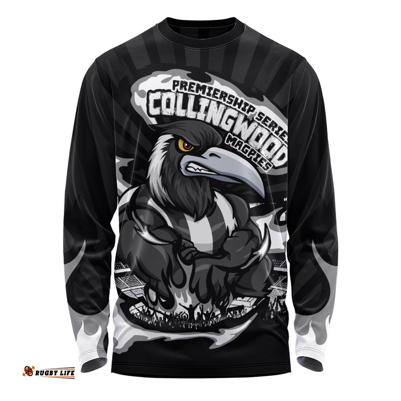 Amazing Aussie Collingwood Premiership Series Flame Edition Long Sleeve T-shirt