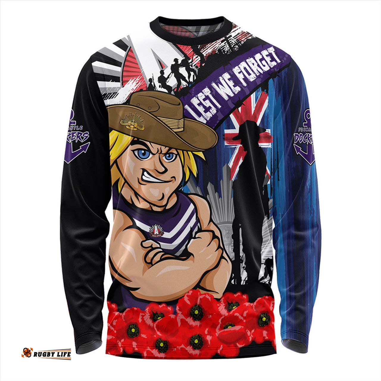 Amazing Aussie Fremantle Anzac Day Honor United In Spirit Long Sleeve T-shirt