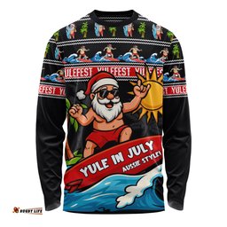 Amazing Aussie Australia Santa's Yule Wave Ride Long Sleeve T-shirt