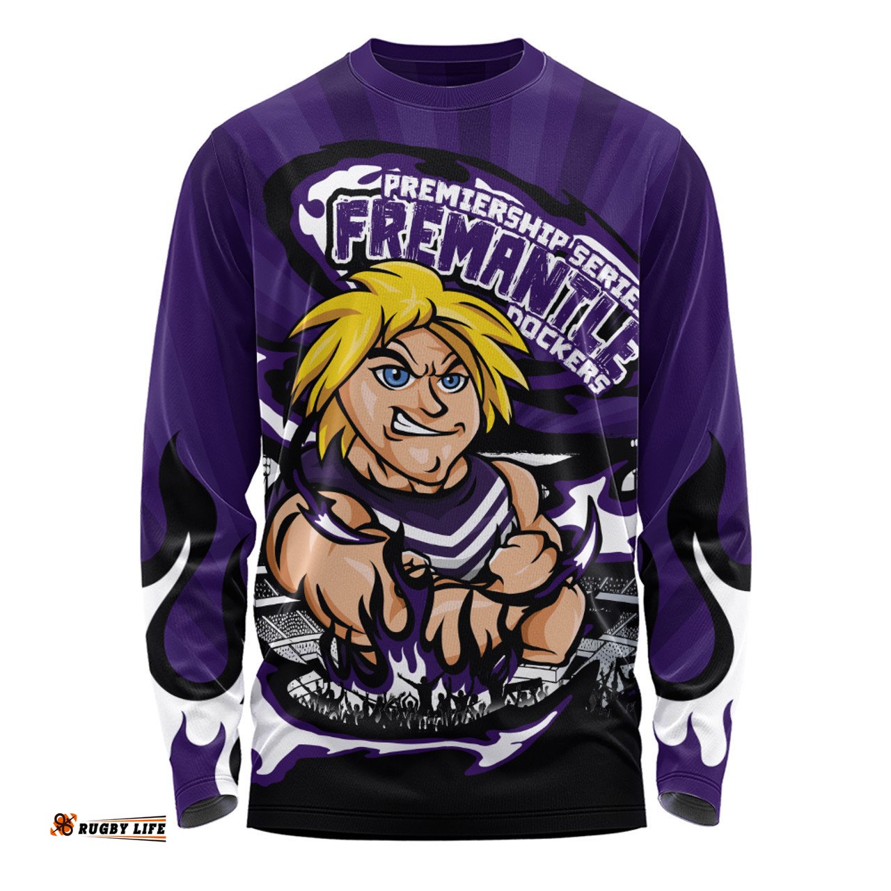 Amazing Aussie Fremantle Premiership Series Flame Edition Long Sleeve T-shirt