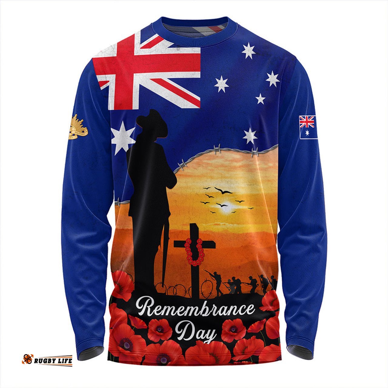 Amazing Aussie Australia Lest We Forget Remembrance Day Tribute Long Sleeve T-shirt