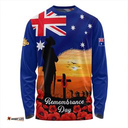 Amazing Aussie Australia Lest We Forget Remembrance Day Tribute Long Sleeve T-shirt