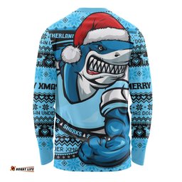 Amazing Aussie Cronulla Sutherland Sharks Ugly Knit Style For Christmas Game Fans Long Sleeve T-shirt