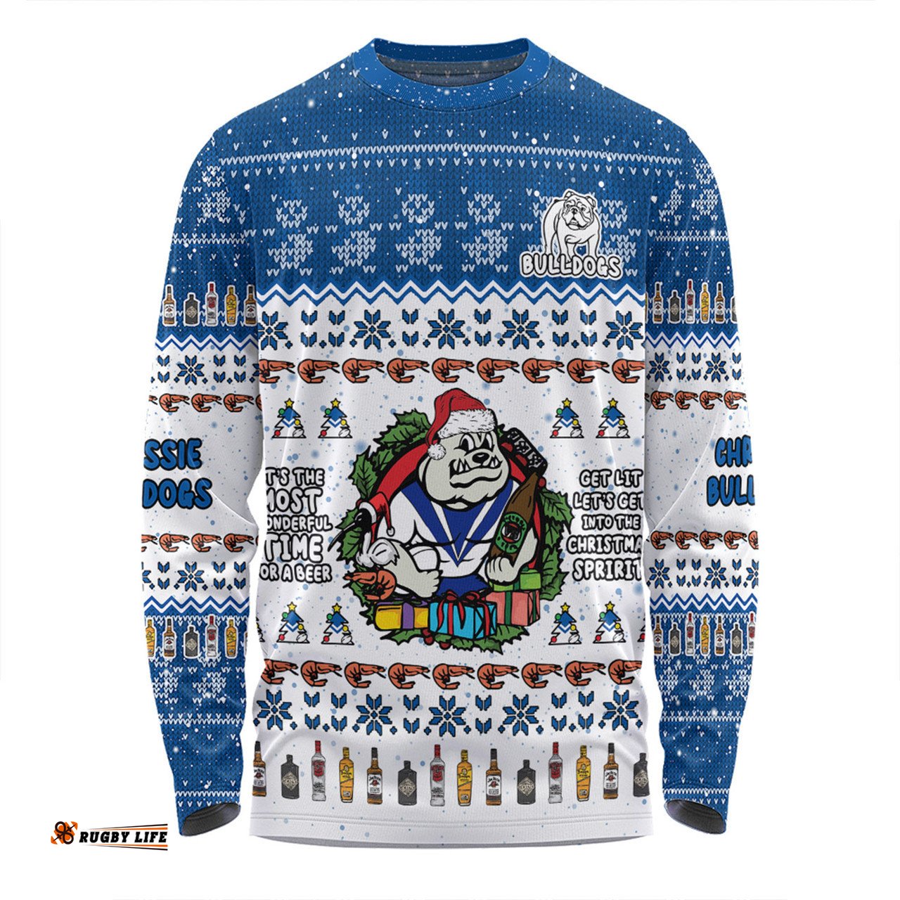 Amazing Aussie Canterbury Bankstown Bulldogs Christmas Custom Chrissie Spirit Long Sleeve T-shirt