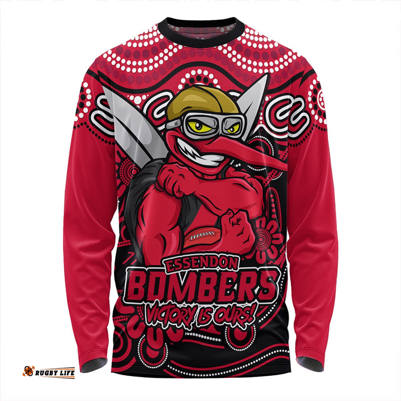 Amazing Aussie Essendon Aboriginal Inspired Tough Fan Football For Life Long Sleeve T-shirt