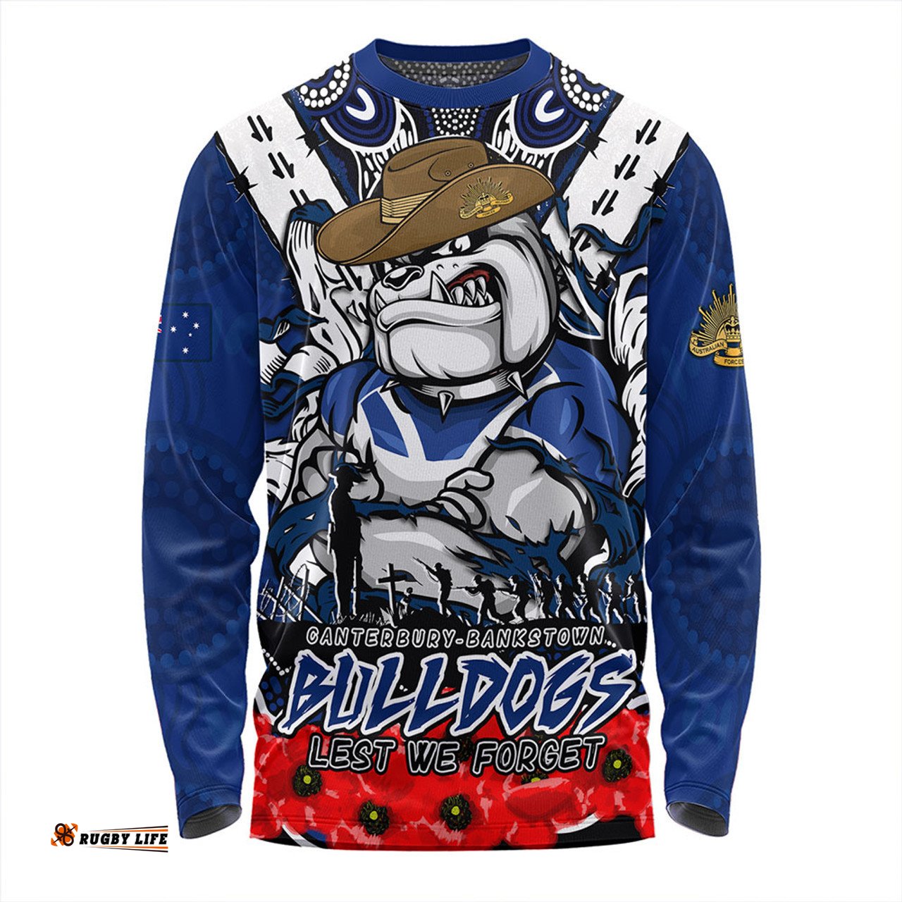 Amazing Aussie Canterbury Bankstown Bulldogs Ripped Legacy Of The Game The ANZAC Spirit Lives On Long Sleeve T-shirt