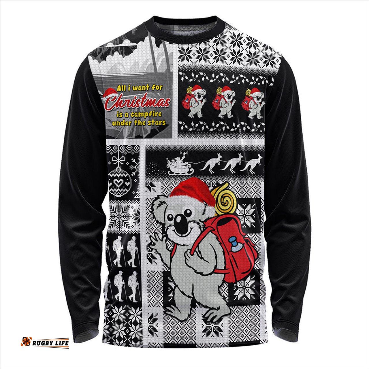 Amazing Aussie Australia Koala Wonderland Christmas Black Long Sleeve T-shirt