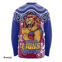 Amazing Aussie Brisbane Lions Aboriginal Inspired Tough Fan Football For Life Long Sleeve T-shirt