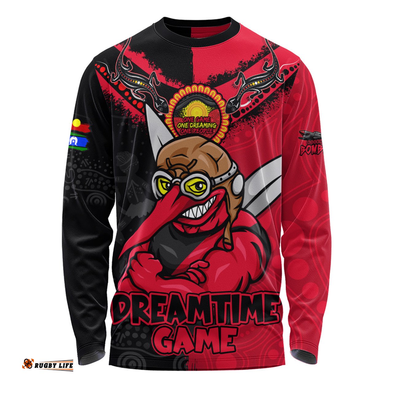 Amazing Aussie Essendon Dreamtime Warriors Of Culture Long Sleeve T-shirt