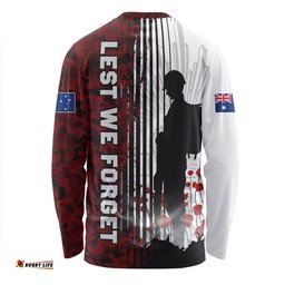 Amazing Aussie Australia Spirit Of Remembrance Day Lest We Forget Red Long Sleeve T-shirt