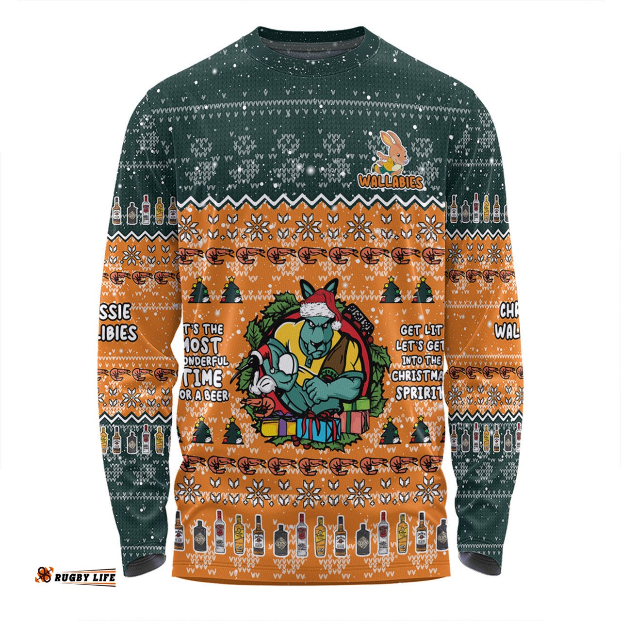 Amazing Aussie Australia Wallabies Christmas Custom Chrissie Spirit Long Sleeve T-shirt