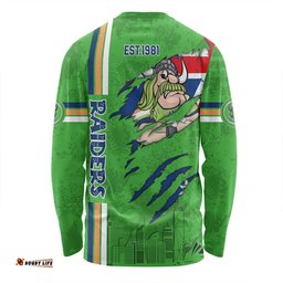 Amazing Aussie Canberra Raiders Happy Australia Day Flag Scratch Style Long Sleeve T-shirt