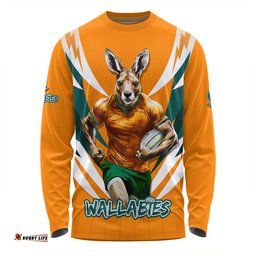 Amazing Aussie Australia Wallabies Championship Sport Style Gold Long Sleeve T-shirt