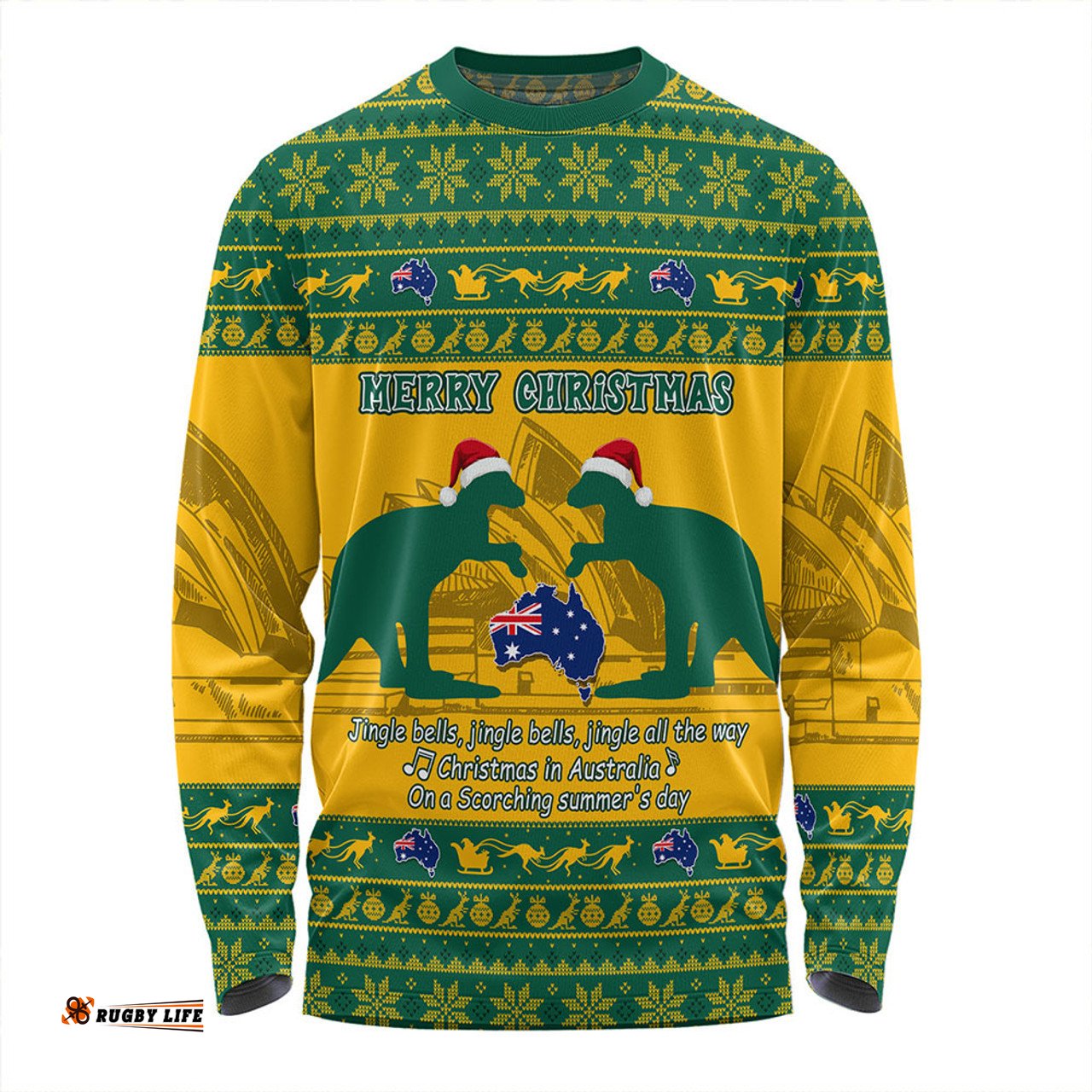 Amazing Aussie Australia Scorching Australia Christmas Green Long Sleeve T-shirt