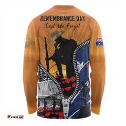 Amazing Aussie Australia Lest We Forget Honoring Our Heroes On Remembrance Day Long Sleeve T-shirt
