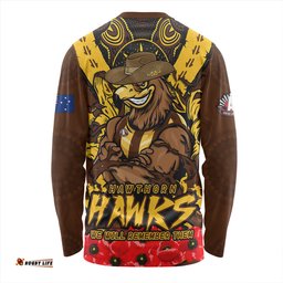 Amazing Aussie Hawthorn Ripped Legacy Of The Game The ANZAC Spirit Lives On Long Sleeve T-shirt