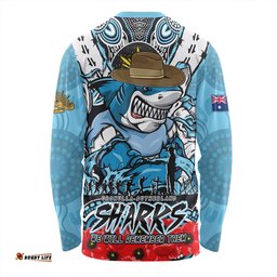 Amazing Aussie Cronulla Sutherland Sharks Ripped Legacy Of The Game The ANZAC Spirit Lives On Long Sleeve T-shirt