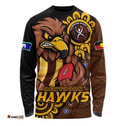 Amazing Aussie Hawthorn Power Through Generations NAIDOC Edition Long Sleeve T-shirt