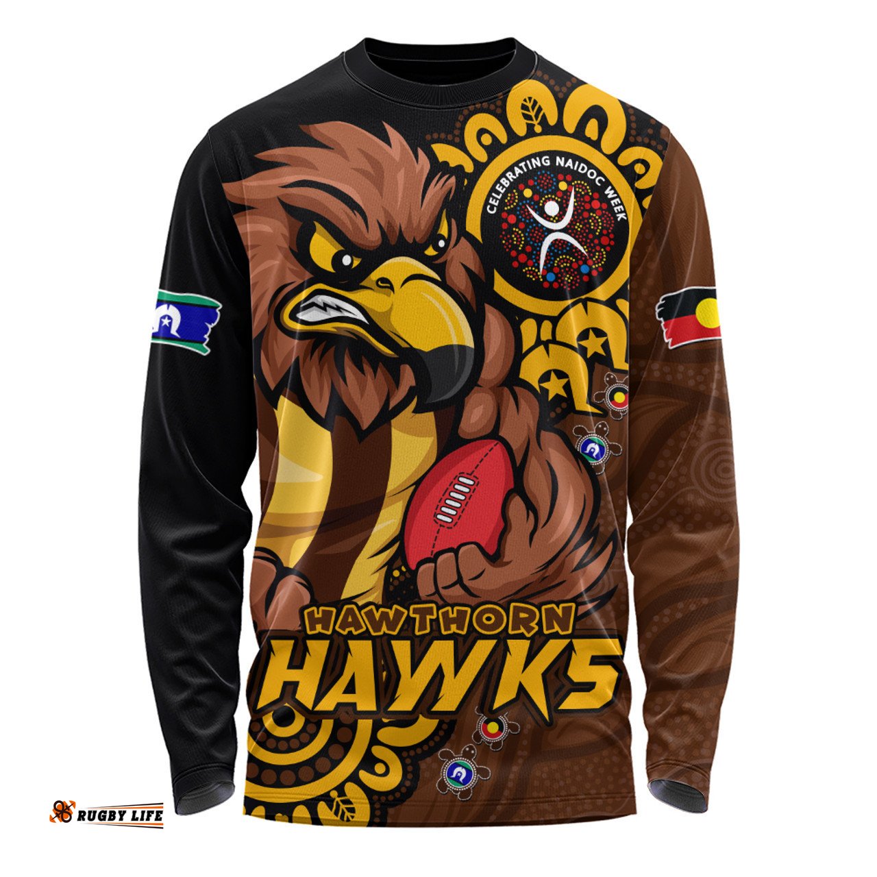 Amazing Aussie Hawthorn Power Through Generations NAIDOC Edition Long Sleeve T-shirt