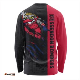 Amazing Aussie Essendon Burning Passion Of Power Scratch Style Long Sleeve T-shirt