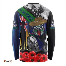 Amazing Aussie New Zealand Warriors United In Spirit Anzac Day Tribute Long Sleeve T-shirt