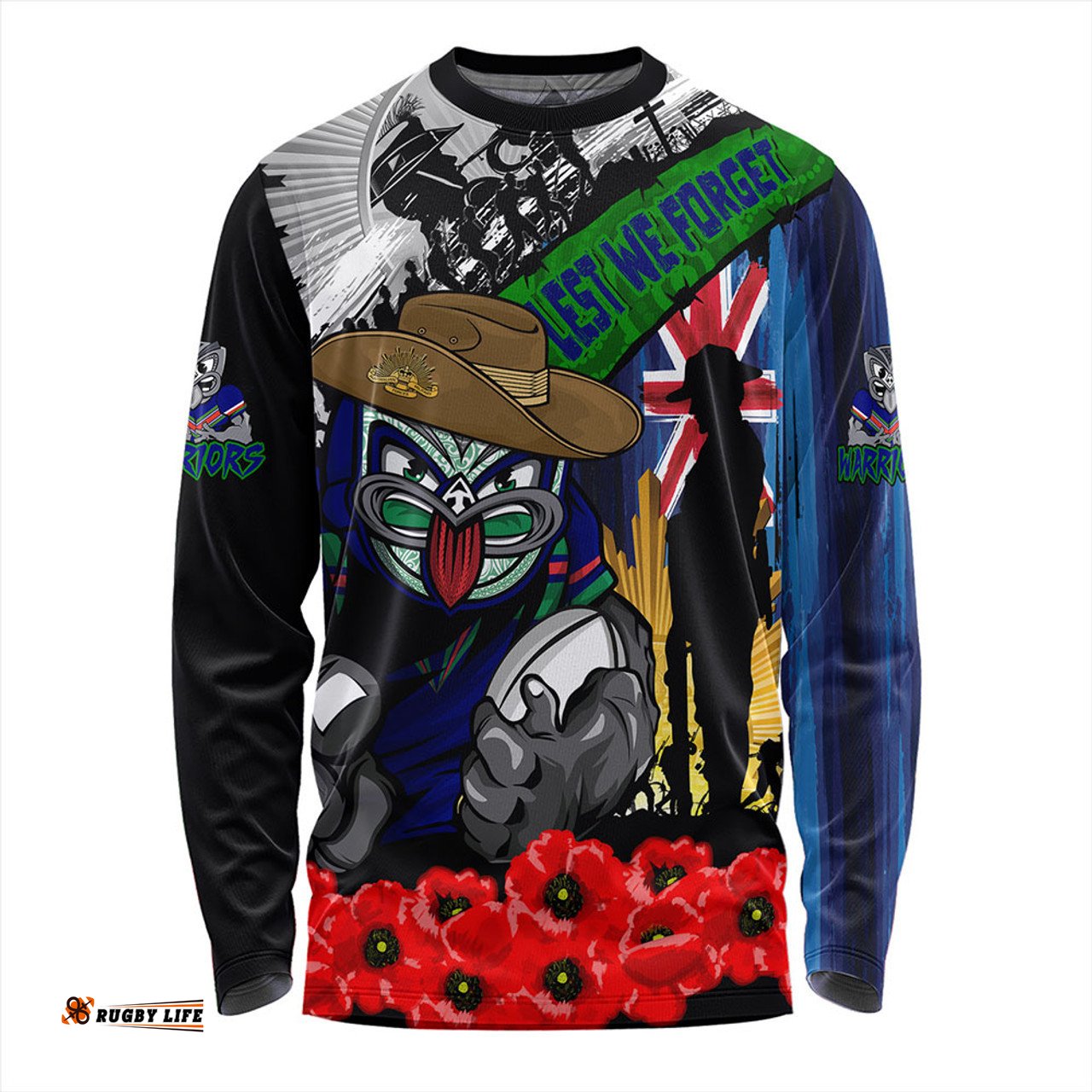 Amazing Aussie New Zealand Warriors United In Spirit Anzac Day Tribute Long Sleeve T-shirt