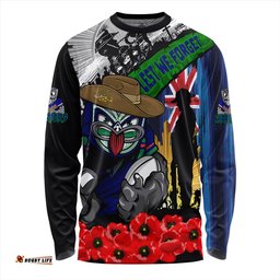 Amazing Aussie New Zealand Warriors United In Spirit Anzac Day Tribute Long Sleeve T-shirt