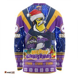Amazing Aussie Melbourne Storm Christmas Custom Storm Man Santa Claus Aussie Big Things Long Sleeve T-shirt