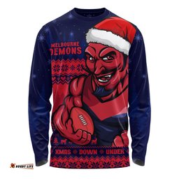 Amazing Aussie Melbourne Merry Christmas Down Under Footy Power Style Long Sleeve T-shirt