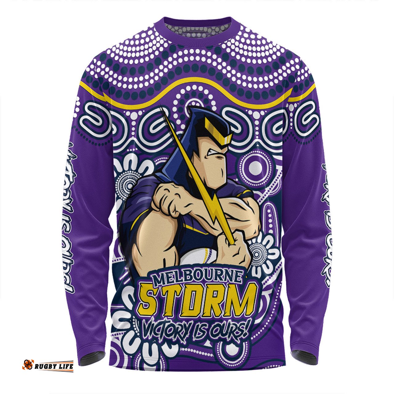 Amazing Aussie Melbourne Storm Aboriginal Inspired Tough Fan Rugby For Life Long Sleeve T-shirt