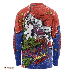 Amazing Aussie Newcastle Knights Christmas Custom Let's Get Lit Chrisse Pressie Long Sleeve T-shirt
