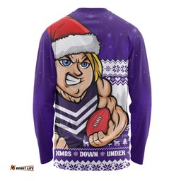 Amazing Aussie Fremantle Merry Christmas Down Under Footy Power Style Long Sleeve T-shirt