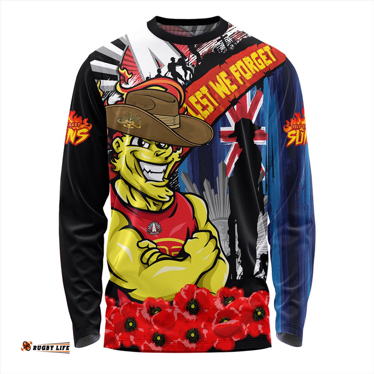 Amazing Aussie Gold Coast SUNS Anzac Day Honor United In Spirit Long Sleeve T-shirt