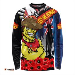Amazing Aussie Gold Coast SUNS Anzac Day Honor United In Spirit Long Sleeve T-shirt