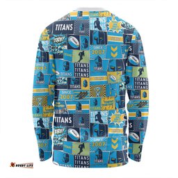 Amazing Aussie Gold Coast Titans Team Of Us Die Hard Fan Supporters Comic Style Long Sleeve T-shirt