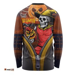 Amazing Aussie Gold Coast SUNS Halloween Night Reaper Zipper Long Sleeve T-shirt