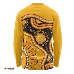 Amazing Aussie Indigenous Australian Aboriginal Sun Pathway Walkabout Long Sleeve T-shirt