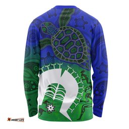 Amazing Aussie Indigenous Australian Aboriginal Island Heart Turtle Path Long Sleeve T-shirt