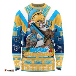 Amazing Aussie Gold Coast Titans Christmas Custom Gold Coast Titans Santa Aussie Big Things Long Sleeve T-shirt