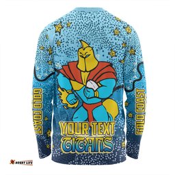 Amazing Aussie Gold Coast Titans Custom Team With Dot And Star Patterns For Tough Fan Long Sleeve T-shirt