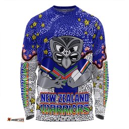 Amazing Aussie New Zealand Warriors Custom Team With Dot And Star Patterns For Tough Fan Long Sleeve T-shirt