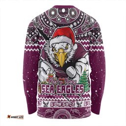 Amazing Aussie Manly Warringah Sea Eagles Aboriginal Xmas Special Ugly Christmas Style Long Sleeve T-shirt